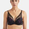 Femme aubade Soutien-Gorges | Soutien Gorge Plunge Foulard Aube Amoureuse Violet