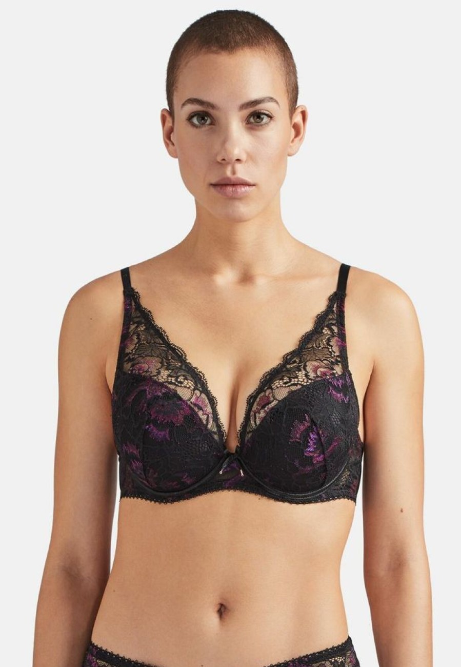 Femme aubade Soutien-Gorges | Soutien Gorge Plunge Foulard Aube Amoureuse Violet