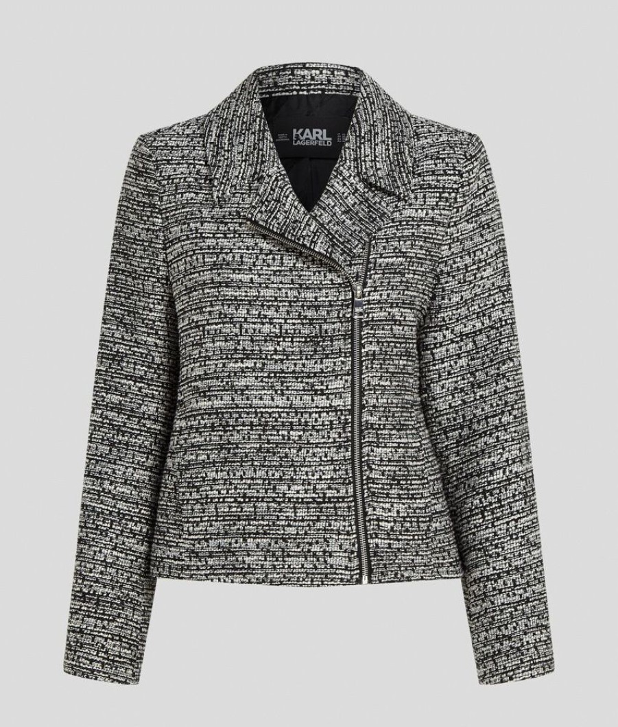 Femme karl lagerfeld Manteaux & Vestes | Boucle Biker Jacket Gris