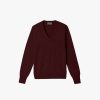 Homme eric bompard Pulls & Gilets | Pull V Classique - Homme - Azuki Bordeaux