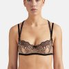 Femme aubade Soutien-Gorges | Soutien-Gorge Corbeille Coeurs Enlaces Noir