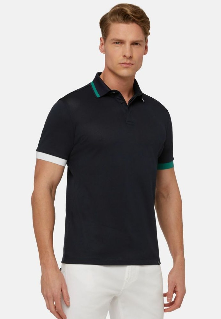 Homme boggi milano T-Shirts | Polo En Tissu Performant Ecodurable Bleu