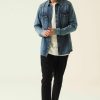 Homme garcia Chemises | Chemise En Jeans Bleu