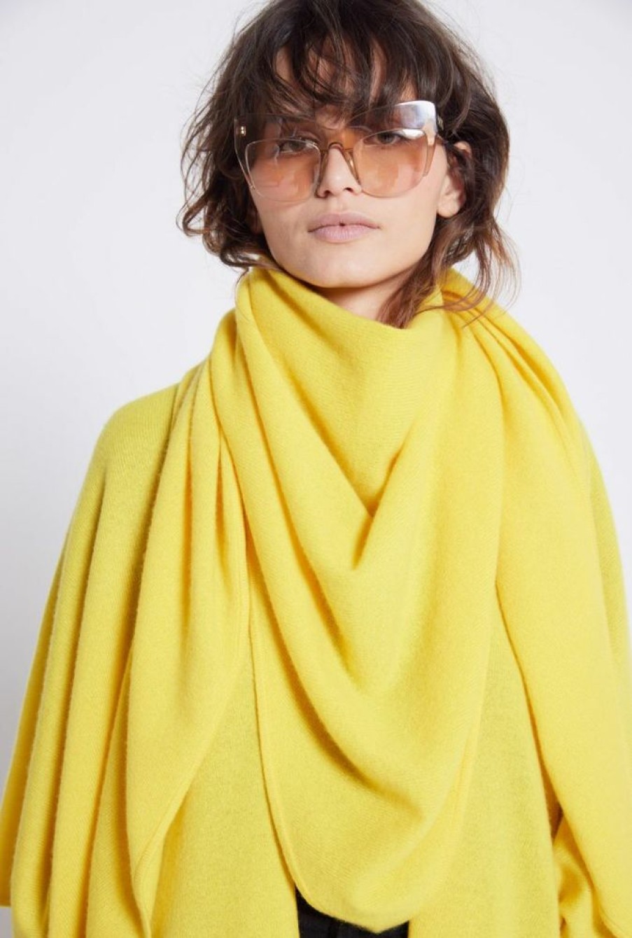 Femme notshy Echarpes & Foulards | Echarpe Cachemire Eleonore Etincelant Jaune