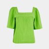 Femme galeries lafayette T-Shirts | Top Palma Coton Gauze Certifie Oeko-Tex® Standard 100 - Galeries Lafayette Vert