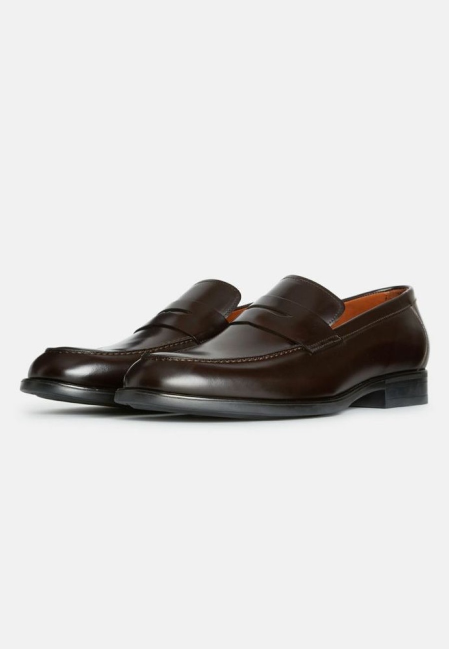 Homme boggi milano Chaussures De Ville | Leather Loafer Shoes Marron