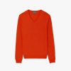 Homme eric bompard Pulls & Gilets | Pull V Ajuste - Homme - Lipstick Orange