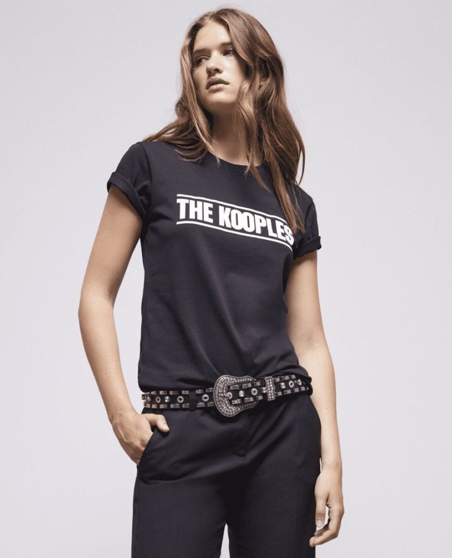 Femme the kooples Ceintures | Ceinture En Cuir Avec Clou Et Effets Embosses