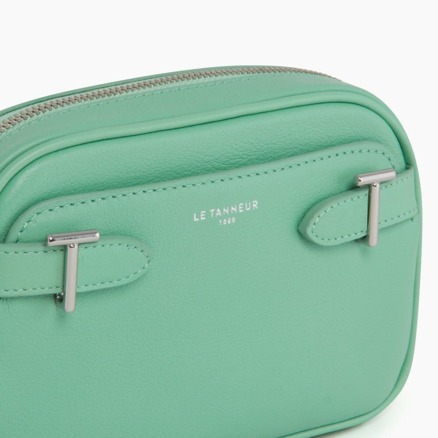 Homme le tanneur Pochettes | Mini Sac Bandouliere Laura En Cuir Lisse Vert