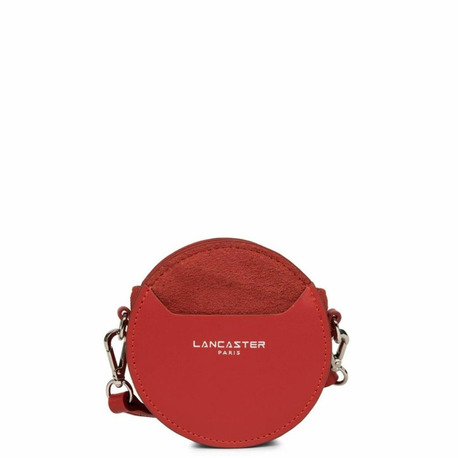 Femme lancaster Portefeuilles | Porte-Monnaie Rond Zippe Mini Smooth Lune Rouge