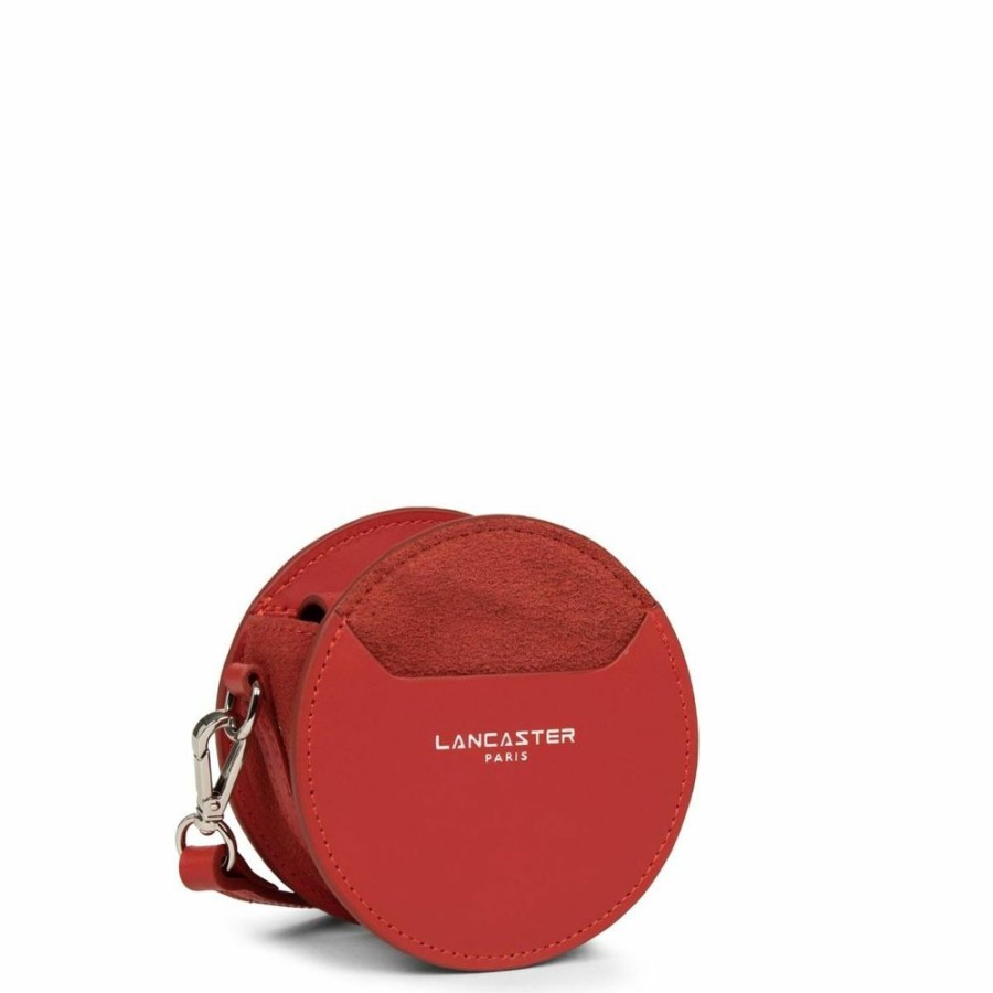 Femme lancaster Portefeuilles | Porte-Monnaie Rond Zippe Mini Smooth Lune Rouge