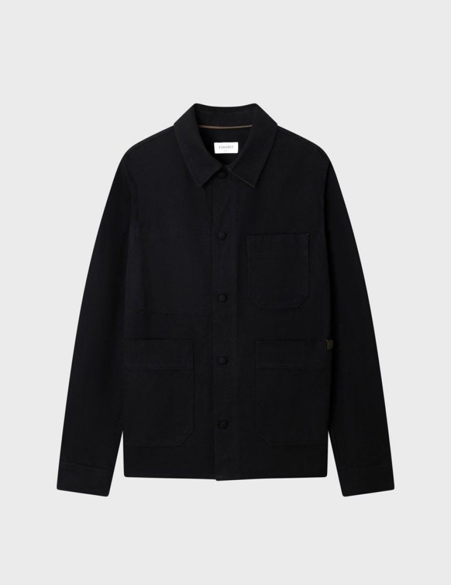 Homme figaret Chemises | Veste En Flanelle E - "La Figaret De" Jeffrey Cagnes Noir