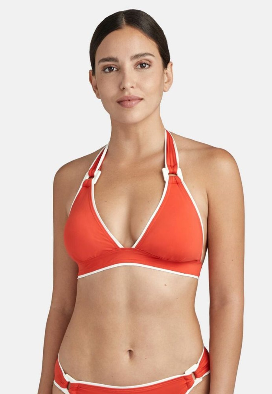 Femme aubade Soutien-Gorges | Haut De Maillot De Bain Triangle La Baie Des Vagues Rouge