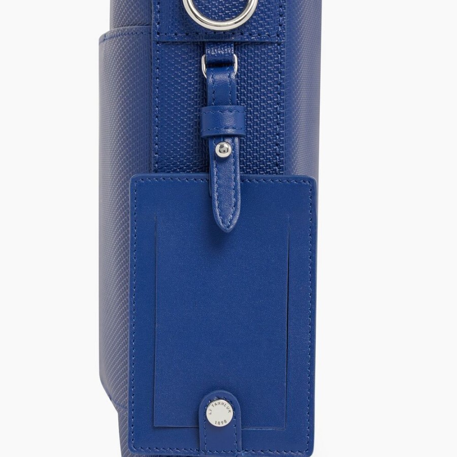 Homme le tanneur Porte-Documents | Porte Document Slim 14" Emile En Cuir Monogramme Bleu