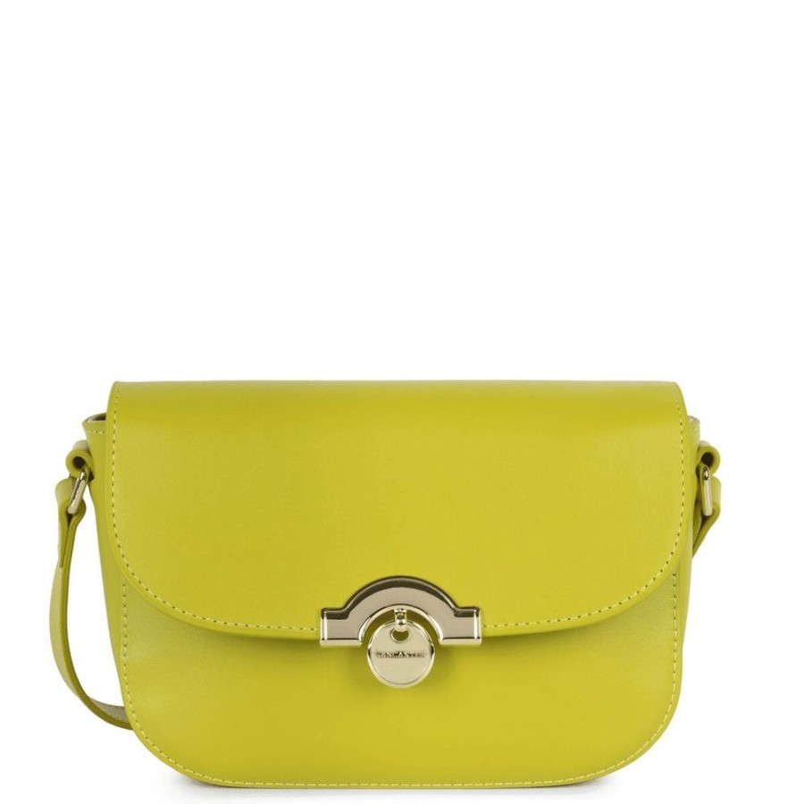 Femme lancaster Pochettes | Pochette A Rabat Avec Fermoir Paris Medaille Jaune