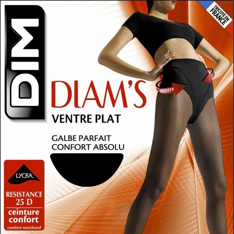 Femme dim Chaussettes & Collants | Collant Diam'S Ventre Plat 25D Collant Noir