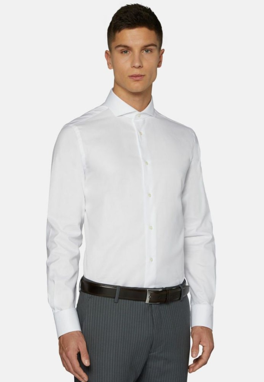 Homme boggi milano Costumes | Dobby Napoli Collar Shirt Regular Fit Blanc