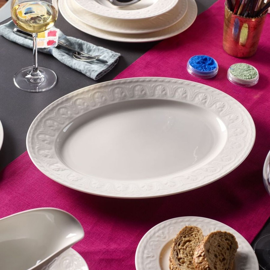 Maison villeroy & boch Art De La Table | Cellini Plat Ovale 40 Cm Blanc