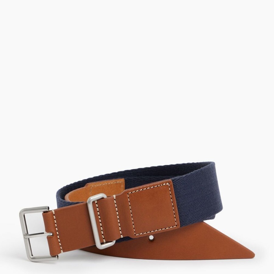 Homme le tanneur Petite Maroquinerie | Ceinture Homme Avec Boucle Carree En Cuir Graine Marron