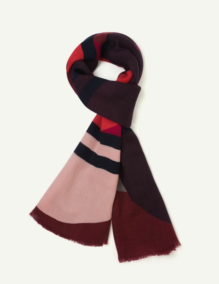 Femme figaret Echarpes & Foulards | Foulard En Twill A Motifs Geometriques Rouge