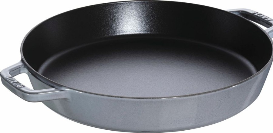 Maison staub Cuisine | Poele Second Choix Double Poignee 34 Cm, Fonte, Graphite Gris