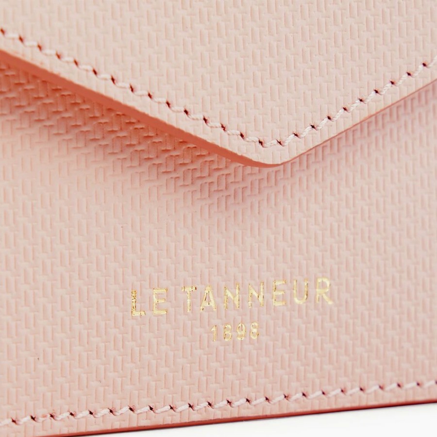 Femme le tanneur Pochettes | Porte Cartes Avec Mousqueton Emilie En Cuir Monogramme Rose