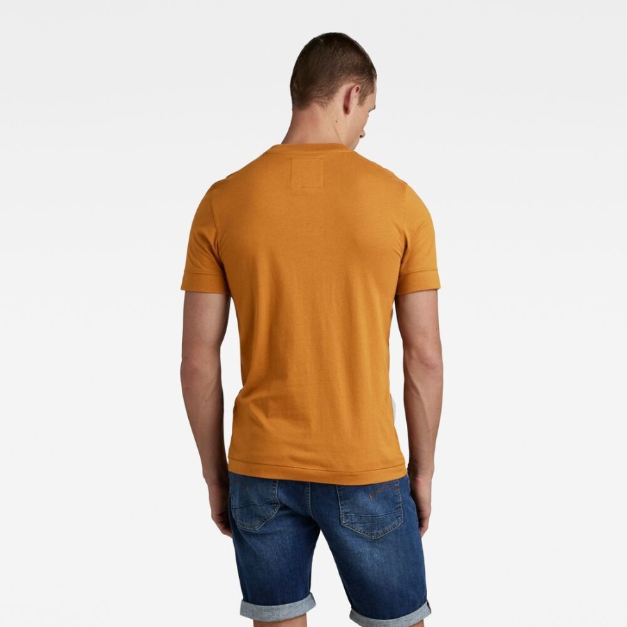 Homme g-star T-Shirts | T-Shirt Puff Logo Slim Orange