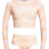 Femme quiksilver Maillots De Bain | Eqwx103045-Mea6 - Classic Ls Crop Surf Set Aop Rose