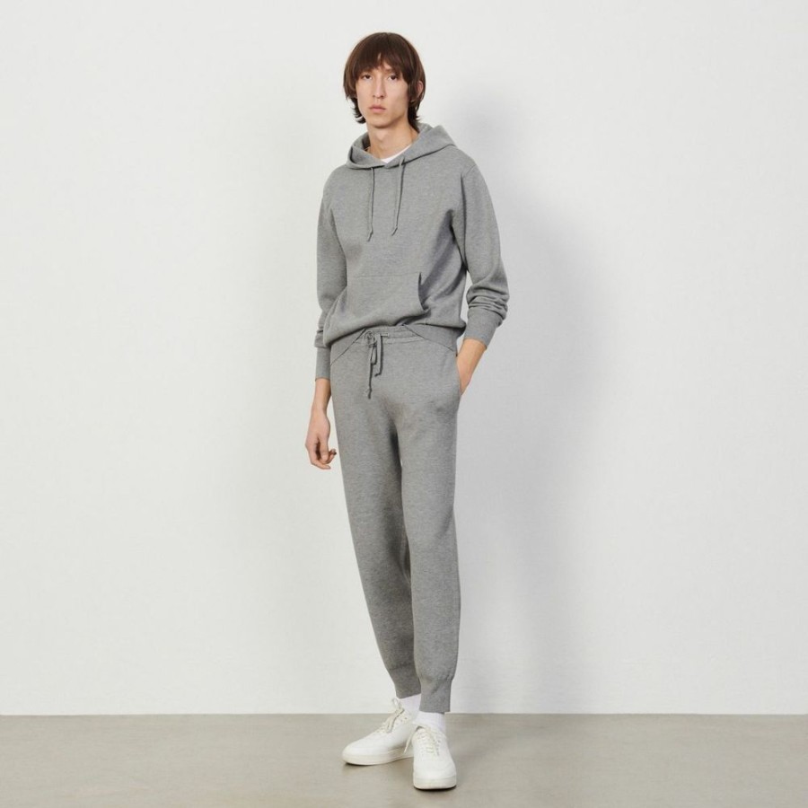 Homme sandro Vetements | Jogging En Maille Gris