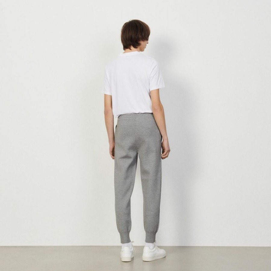 Homme sandro Vetements | Jogging En Maille Gris