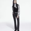 Femme the kooples Pantalons | Pantalon Costume Bas Evase Detail Bande Satin