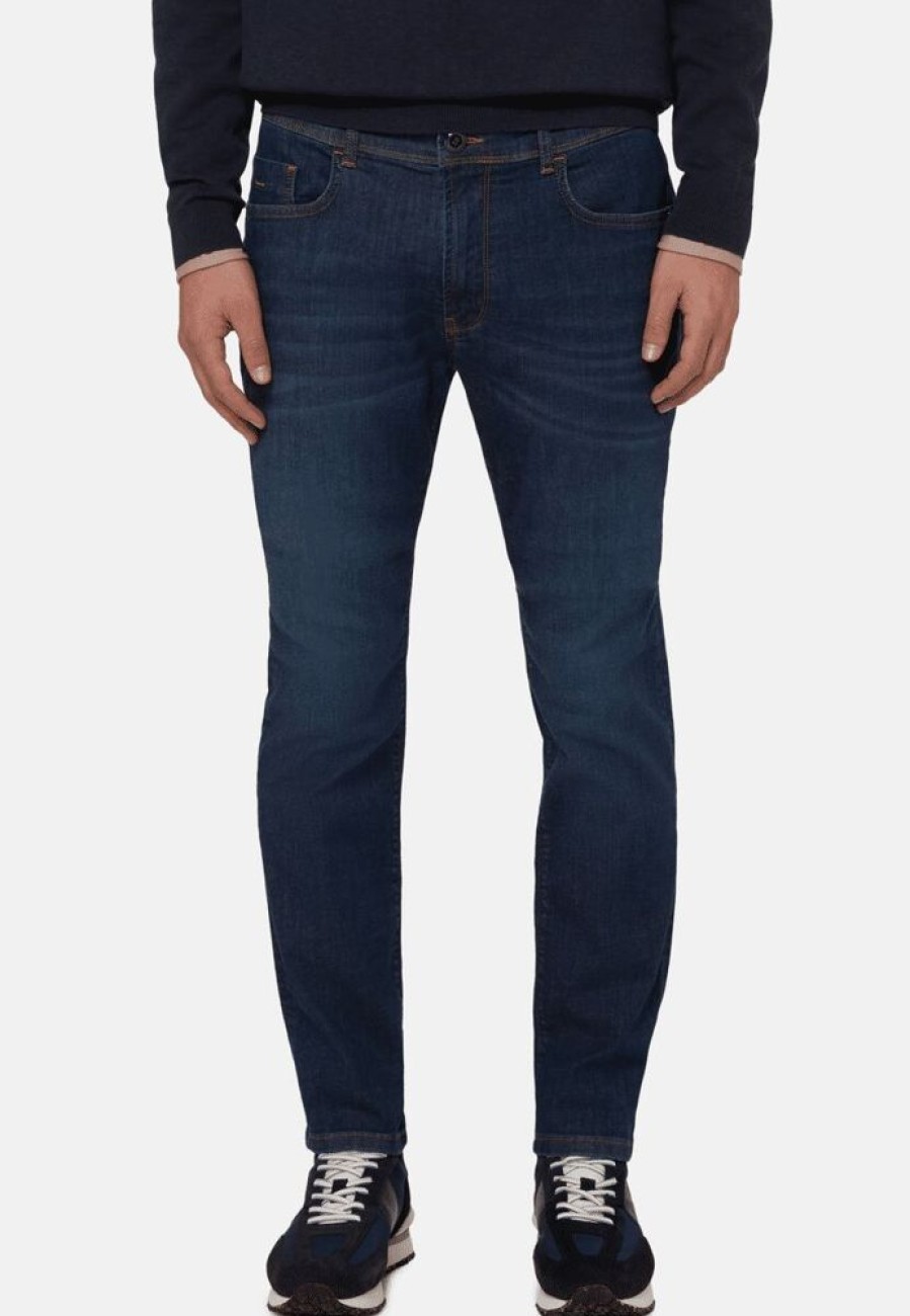 Homme boggi milano Pantalons | Jean En Denim Extensible Fonce Bleu