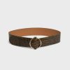 Femme gerard darel Ceintures | Ceinture Round Large Boucle Ronde Facon Croco Round Vert