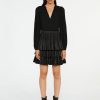 Femme claudie pierlot Robes & Jupes | Robe Courte Plissee A Volant Noir