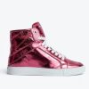 Femme zadig&voltaire Baskets | Sneakers Montantes Cuir Zv1747 High Flash Rose