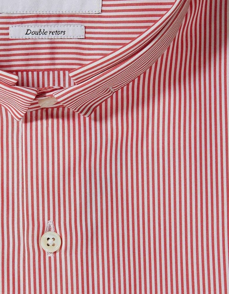 Homme figaret Chemises | Chemise Contemporaine Rayee Rouge