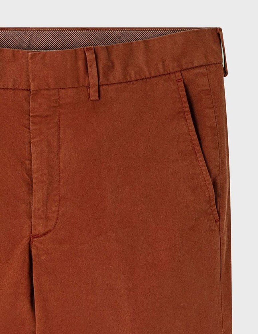 Homme figaret Costumes | Chino Maxence En Coton Terracotta Rouge