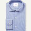 Homme figaret Chemises | Chemise Ajustee Rayee Marine Bleu