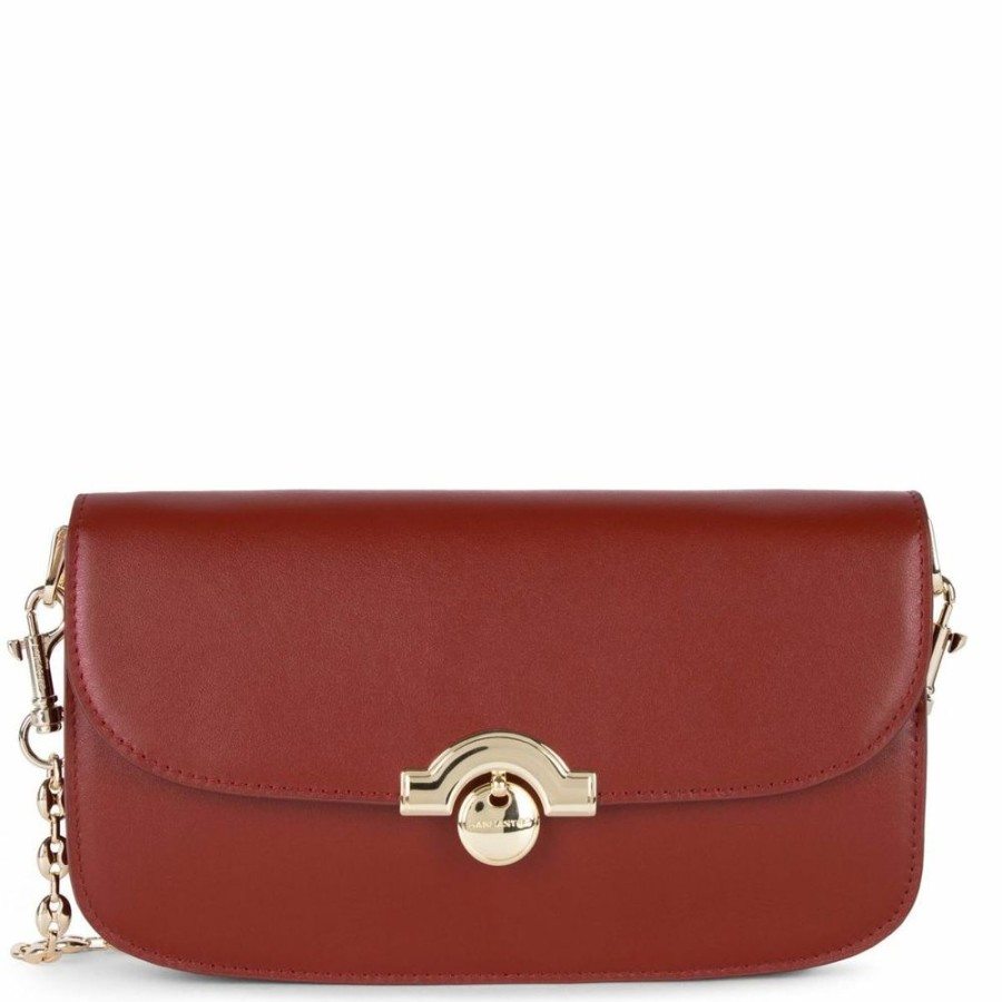 Femme lancaster Pochettes | Pochette A Rabat Avec Fermoir Paris Medaille Rouge