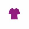 Femme galeries lafayette T-Shirts | T-Shirt Manches Courtes Col Rond Uni Bassio - La Petite Etoile Violet