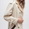 Femme maje Manteaux & Vestes | Trench Smocke Dans Le Dos Ecru