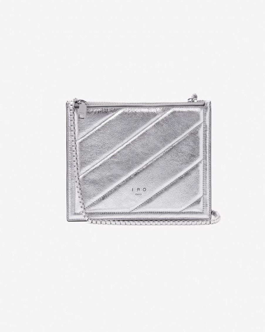 Femme iro Pochettes | Pochette En Cuir Sharp Pouch Argent