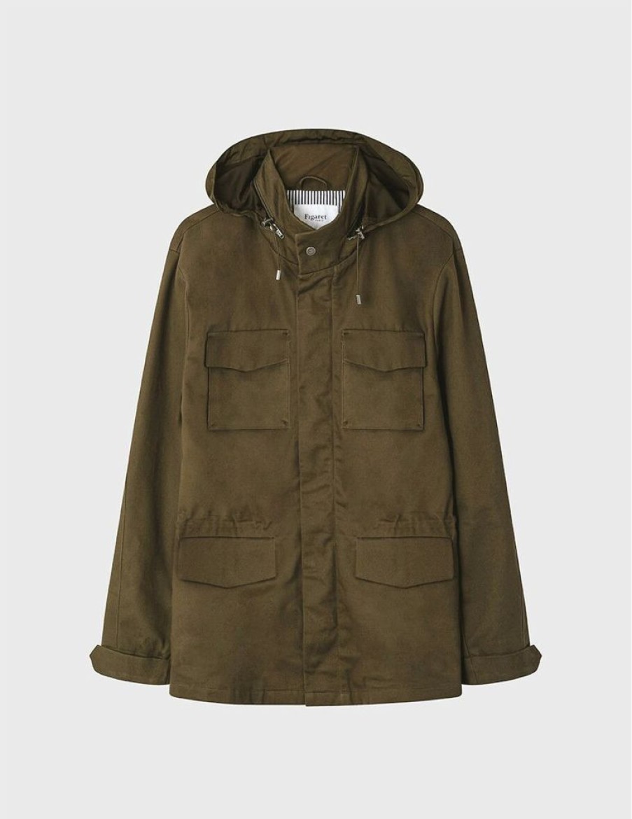 Homme figaret Manteaux & Vestes | Parka Brooklyn En Coton Kaki Vert