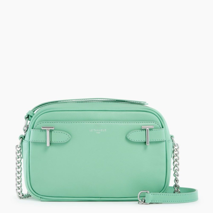 Femme le tanneur Pochettes | Sac Bandouliere Laura En Cuir Lisse Vert