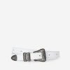 Femme the kooples Ceintures | Ceinture En Cuir Avec Set Metallique Western Blanc