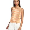 Femme rvca T-Shirts | Stripe Tank Beige