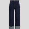 Homme karl lagerfeld Pantalons | Pin Tuck Wide Leg Denim Bleu