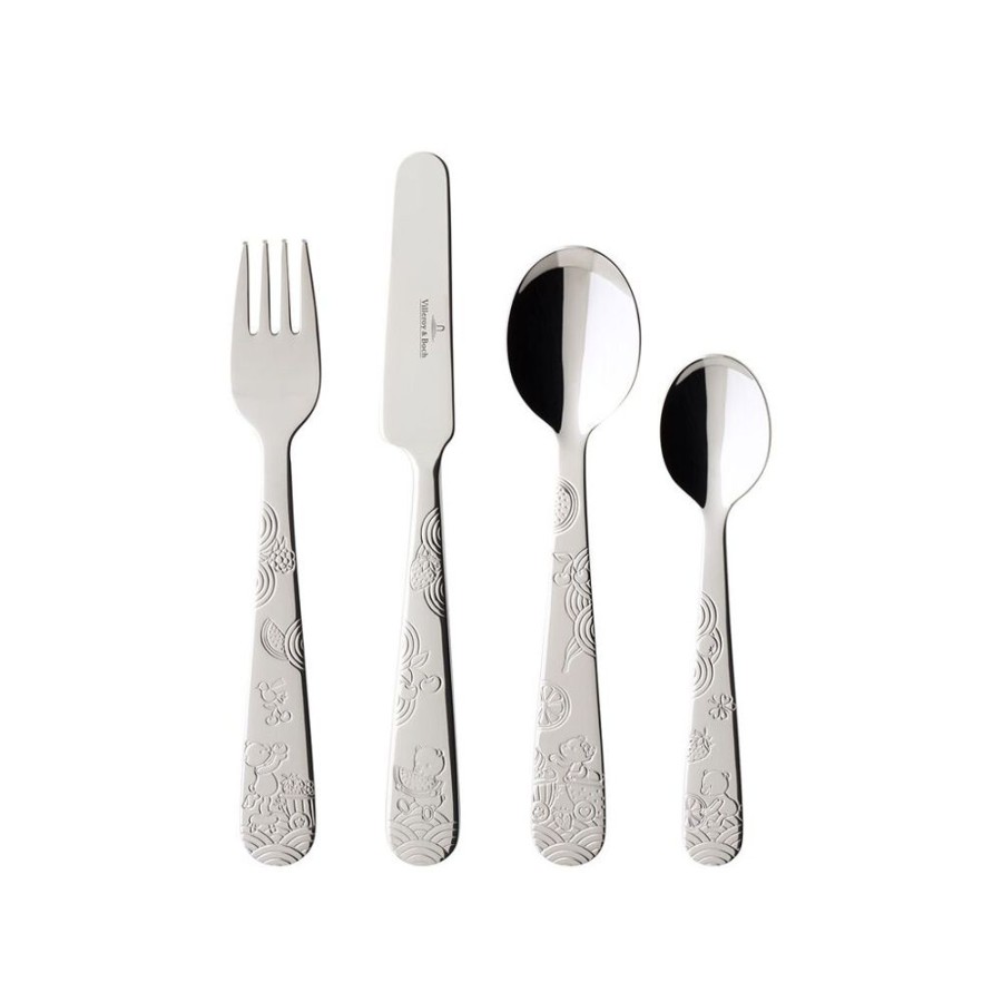 Maison villeroy & boch Art De La Table | Hungry As A Bear Couverts Enfant, 4 Pieces Argent