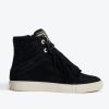 Femme zadig&voltaire Baskets | Sneakers Montantes Suede Zv1747 High Flash Noir