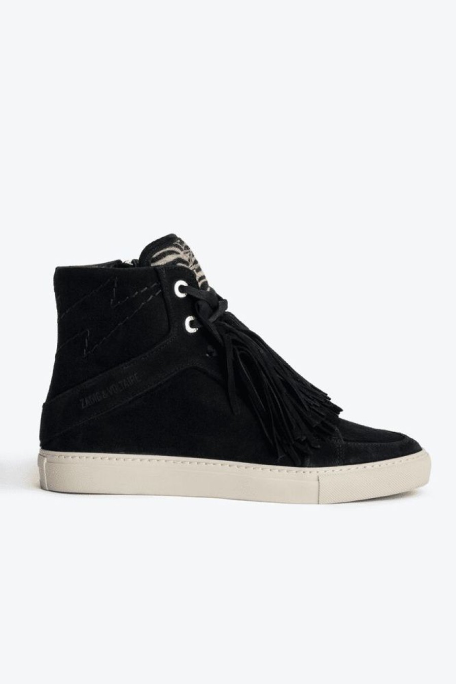 Femme zadig&voltaire Baskets | Sneakers Montantes Suede Zv1747 High Flash Noir